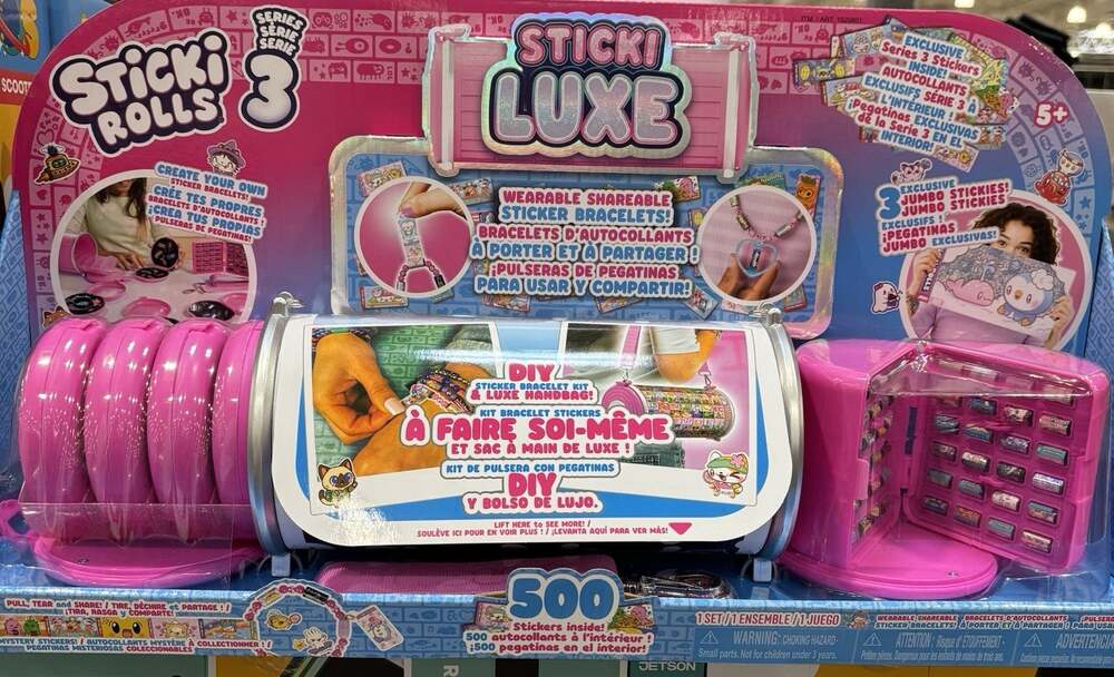 Sticki Rolls Sticki Rolluxe Pink Series 3 Handbag Carry Case 500+ Stickers NEW
